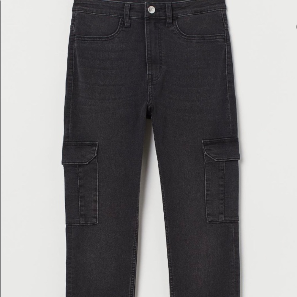 h&m cargo black jeans- 2